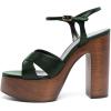imageFSJ Women Chunky Block High Heel Platform Open Toe Sandals Ankle Strap Buckle Comfortable Wooden Heel Prom Party Brunch Dress Shoes Size 416 USGreen
