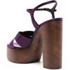 imageFSJ Women Chunky Block High Heel Platform Open Toe Sandals Ankle Strap Buckle Comfortable Wooden Heel Prom Party Brunch Dress Shoes Size 416 USPurple