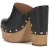 imageFSJ Women Closed Round Toe Mules High Chunky Heeled Sandals Slip On Platform Wooden Clogs Studs Comfy Dress Shoes Size 416 USBlack