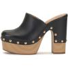 imageFSJ Women Closed Round Toe Mules High Chunky Heeled Sandals Slip On Platform Wooden Clogs Studs Comfy Dress Shoes Size 416 USBlack