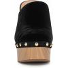 imageFSJ Women Closed Round Toe Mules High Chunky Heeled Sandals Slip On Platform Wooden Clogs Studs Comfy Dress Shoes Size 416 USBlack Suede