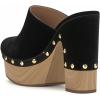 imageFSJ Women Closed Round Toe Mules High Chunky Heeled Sandals Slip On Platform Wooden Clogs Studs Comfy Dress Shoes Size 416 USBlack Suede