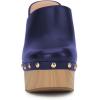 imageFSJ Women Closed Round Toe Mules High Chunky Heeled Sandals Slip On Platform Wooden Clogs Studs Comfy Dress Shoes Size 416 USBlue