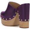 imageFSJ Women Closed Round Toe Mules High Chunky Heeled Sandals Slip On Platform Wooden Clogs Studs Comfy Dress Shoes Size 416 USPurple