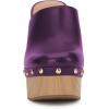 imageFSJ Women Closed Round Toe Mules High Chunky Heeled Sandals Slip On Platform Wooden Clogs Studs Comfy Dress Shoes Size 416 USPurple