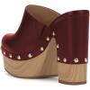 imageFSJ Women Closed Round Toe Mules High Chunky Heeled Sandals Slip On Platform Wooden Clogs Studs Comfy Dress Shoes Size 416 USRed