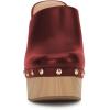 imageFSJ Women Closed Round Toe Mules High Chunky Heeled Sandals Slip On Platform Wooden Clogs Studs Comfy Dress Shoes Size 416 USRed