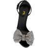 imageFSJ Women Crystal Bow Sandals Open Toe Stiletto Satin Slim Adjustable Ankle Strap High Heel Evening Casual Luxury Shoes Size 416 USBlack