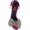 imageFSJ Women Crystal Bow Sandals Open Toe Stiletto Satin Slim Adjustable Ankle Strap High Heel Evening Casual Luxury Shoes Size 416 USFuchsia