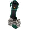 imageFSJ Women Crystal Bow Sandals Open Toe Stiletto Satin Slim Adjustable Ankle Strap High Heel Evening Casual Luxury Shoes Size 416 USGreen