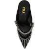 imageFSJ Women Crystal Chunky Heeled Mules Wedding Sandals Rhinestone Strappy Pumps Pointed Toe Fashion Slippers Slip On Bridal Shoes Size 415 USBlack Mesh Rhinestones