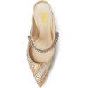 imageFSJ Women Crystal Chunky Heeled Mules Wedding Sandals Rhinestone Strappy Pumps Pointed Toe Fashion Slippers Slip On Bridal Shoes Size 415 USGold Rhinestones