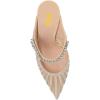 imageFSJ Women Crystal Chunky Heeled Mules Wedding Sandals Rhinestone Strappy Pumps Pointed Toe Fashion Slippers Slip On Bridal Shoes Size 415 USNude Mesh Rhinestones