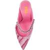 imageFSJ Women Crystal Chunky Heeled Mules Wedding Sandals Rhinestone Strappy Pumps Pointed Toe Fashion Slippers Slip On Bridal Shoes Size 415 USPink Rhinestones