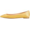 imageFSJ Women Fresh Floral Printed Flat Pumps Pointed Toe Slip On Party Dress Shoe for Comfort Casual Outfits 415 USYellow