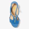 imageFSJ Women Open Toe TStrap Front Zipper Espadrilles Wedge Sandals Platform Caged Cutout Casual Comfortable Summer Shoes Size 416 USBlue
