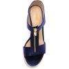 imageFSJ Women Open Toe TStrap Front Zipper Espadrilles Wedge Sandals Platform Caged Cutout Casual Comfortable Summer Shoes Size 416 USDark Blue