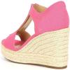 imageFSJ Women Open Toe TStrap Front Zipper Espadrilles Wedge Sandals Platform Caged Cutout Casual Comfortable Summer Shoes Size 416 USPink