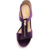 imageFSJ Women Open Toe TStrap Front Zipper Espadrilles Wedge Sandals Platform Caged Cutout Casual Comfortable Summer Shoes Size 416 USPurple