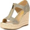 imageFSJ Women Open Toe TStrap Front Zipper Espadrilles Wedge Sandals Platform Caged Cutout Casual Comfortable Summer Shoes Size 416 USRhinestone