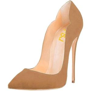 imageFSJ Women Classic Pointed Toe High Heels Sexy Stiletto Pumps Office Lady Casual Dress Party Prom Shoes Size 415 USBeigesuede