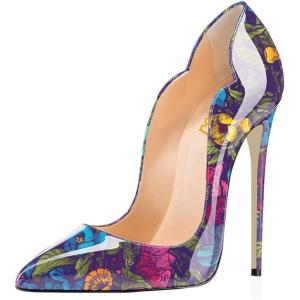 imageFSJ Women Classic Pointed Toe High Heels Sexy Stiletto Pumps Office Lady Casual Dress Party Prom Shoes Size 415 USFlower