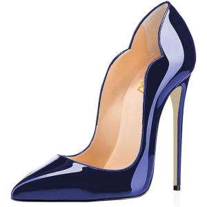 imageFSJ Women Classic Pointed Toe High Heels Sexy Stiletto Pumps Office Lady Casual Dress Party Prom Shoes Size 415 USRoyal Blue
