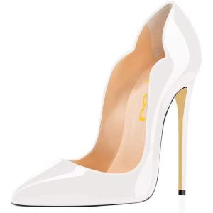 imageFSJ Women Classic Pointed Toe High Heels Sexy Stiletto Pumps Office Lady Casual Dress Party Prom Shoes Size 415 USWhite