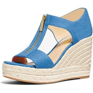 imageFSJ Women Open Toe TStrap Front Zipper Espadrilles Wedge Sandals Platform Caged Cutout Casual Comfortable Summer Shoes Size 416 USBlue