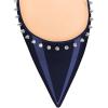 imageFSJ Women Bridal Pointed Toe Chunky Block High Heel Crystal Pumps Slip on Wedding Thick Comfort Evening Dress Studded Rivets Shoes Size 416 USBlue