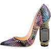 imageFSJ Women Bridal Pointed Toe Chunky Block High Heel Crystal Pumps Slip on Wedding Thick Comfort Evening Dress Studded Rivets Shoes Size 416 USFeather