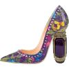 imageFSJ Women Bridal Pointed Toe Chunky Block High Heel Crystal Pumps Slip on Wedding Thick Comfort Evening Dress Studded Rivets Shoes Size 416 USPurple Garden