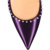 imageFSJ Women Bridal Pointed Toe Chunky Block High Heel Crystal Pumps Slip on Wedding Thick Comfort Evening Dress Studded Rivets Shoes Size 416 USPurple Matte Leather