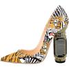 imageFSJ Women Bridal Pointed Toe Chunky Block High Heel Crystal Pumps Slip on Wedding Thick Comfort Evening Dress Studded Rivets Shoes Size 416 USTiger