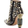 imageFSJ Women Chic Pointed Toe Crystal Chunky Block High Heel Ankle Boots Glossy Side Zipper Casual Daily Fashion Ladies Fall Shoes Size 415 USBlack Rivets