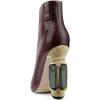 imageFSJ Women Chic Pointed Toe Crystal Chunky Block High Heel Ankle Boots Glossy Side Zipper Casual Daily Fashion Ladies Fall Shoes Size 415 USBrown Crocodile Print