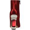imageFSJ Women Chic Pointed Toe Crystal Chunky Block High Heel Ankle Boots Glossy Side Zipper Casual Daily Fashion Ladies Fall Shoes Size 415 USDarkred