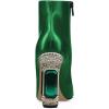 imageFSJ Women Chic Pointed Toe Crystal Chunky Block High Heel Ankle Boots Glossy Side Zipper Casual Daily Fashion Ladies Fall Shoes Size 415 USGreen