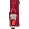 imageFSJ Women Chic Pointed Toe Crystal Chunky Block High Heel Ankle Boots Glossy Side Zipper Casual Daily Fashion Ladies Fall Shoes Size 415 USRed