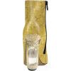 imageFSJ Women Chic Pointed Toe Crystal Chunky Block High Heel Ankle Boots Glossy Side Zipper Casual Daily Fashion Ladies Fall Shoes Size 415 USYellow Snake Pattern