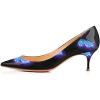 imageFSJ Women Classic Low Kitten Heel Pointed Closed Toe Pumps Slip On Office Ladies Prom Wedding Dress Basic Shoes Size 415 USButterfly