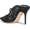 imageFSJ Women Fashion Pointy Toe Mules Sandals High Heels Pumps Double Straps Slide Sandals Casual Summer Outfit Shoes Size 415 M USBlack Mesh