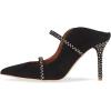 imageFSJ Women Fashion Pointy Toe Mules Sandals High Heels Pumps Double Straps Slide Sandals Casual Summer Outfit Shoes Size 415 M USBlack Rhinestone10 Cm