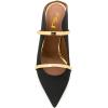 imageFSJ Women Fashion Pointy Toe Mules Sandals High Heels Pumps Double Straps Slide Sandals Casual Summer Outfit Shoes Size 415 M USBlack Satin 8 Cm