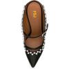 imageFSJ Women Fashion Pointy Toe Mules Sandals High Heels Pumps Double Straps Slide Sandals Casual Summer Outfit Shoes Size 415 M USBlack Satin Studs