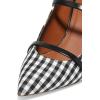 imageFSJ Women Fashion Pointy Toe Mules Sandals High Heels Pumps Double Straps Slide Sandals Casual Summer Outfit Shoes Size 415 M USBlack White8cm