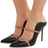 imageFSJ Women Fashion Pointy Toe Mules Sandals High Heels Pumps Double Straps Slide Sandals Casual Summer Outfit Shoes Size 415 M USBlack12 Cm