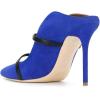 imageFSJ Women Fashion Pointy Toe Mules Sandals High Heels Pumps Double Straps Slide Sandals Casual Summer Outfit Shoes Size 415 M USBlue Suede12 Cm