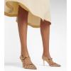 imageFSJ Women Fashion Pointy Toe Mules Sandals High Heels Pumps Double Straps Slide Sandals Casual Summer Outfit Shoes Size 415 M USChampagne Glitter