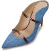 imageFSJ Women Fashion Pointy Toe Mules Sandals High Heels Pumps Double Straps Slide Sandals Casual Summer Outfit Shoes Size 415 M USDenim